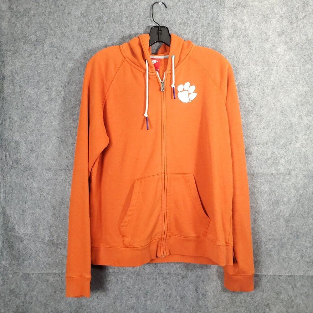 Clemson Tigers Orange Nike Jacket Men Lightweight Full Zip Size Large NCAA Sport